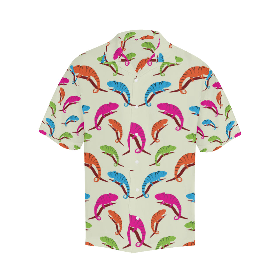 Colorful Chameleon lizard pattern Men's All Over Print Hawaiian Shirt