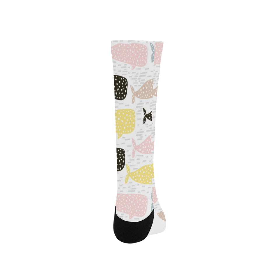 Whale dot pattern Crew Socks