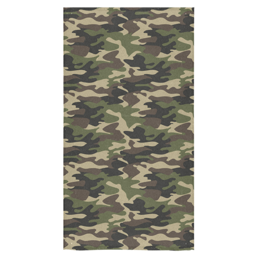 Dark Green camouflage pattern Bath Towel