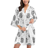 Hand drawn french fries pattern Women's Short Kimono Robe