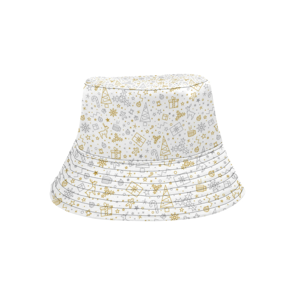 Christmas tree Christmas element Silver gold patte Unisex Bucket Hat