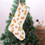 Brown pomeranian pattern Christmas Stocking