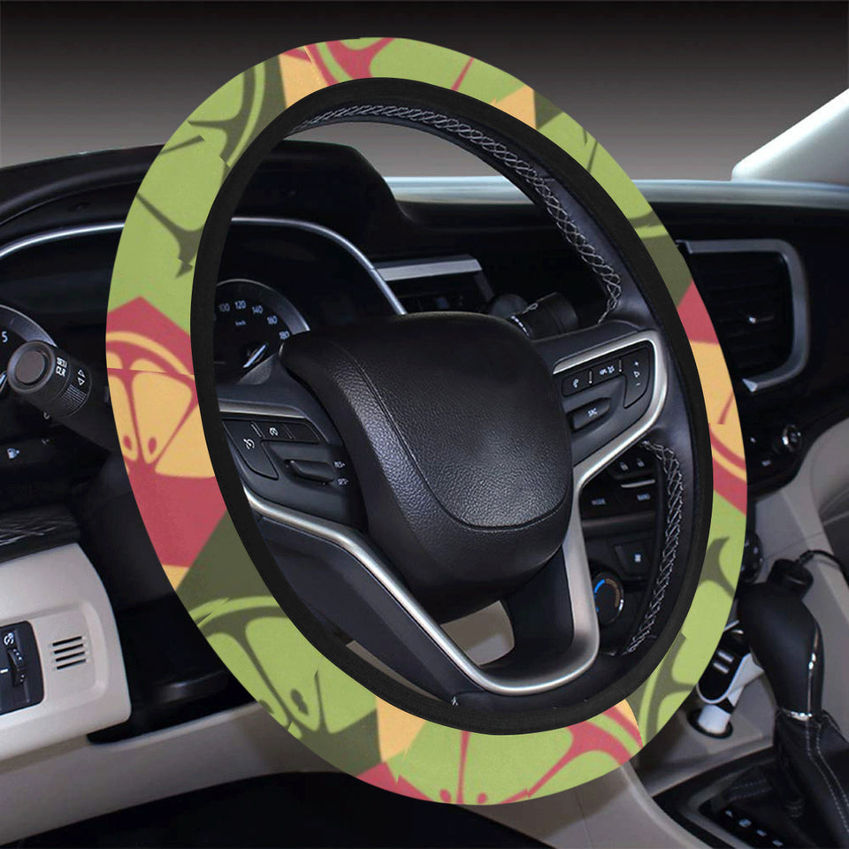 Cool Geometric lime pattern Car Steering Wheel Cover
