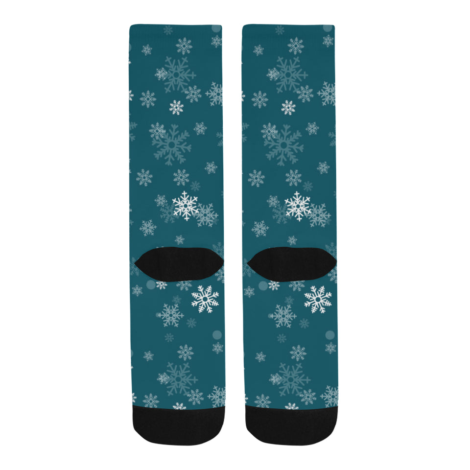 Snowflake pattern dark background Crew Socks