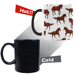 Horses running pattern background Morphing Mug Heat Changing Mug