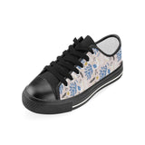 Cute peacock pattern Kids' Boys' Girls' Low Top Canvas Shoes Black