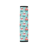 Red White sailboat wave background Car Seat Belt Cover