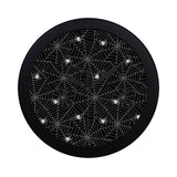 Spider web design pattern Black background white c Elegant Black Wall Clock