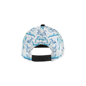 Watercolor dolphin pattern All Over Print Snapback Cap