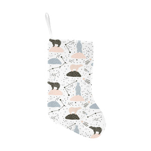 Polar bears star poka dot pattern Christmas Stocking
