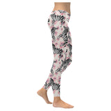 Zebra pink flower background Women's Legging Fulfilled In US