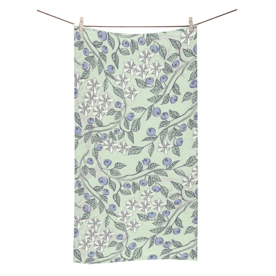 hand drawn blueberry pattern Bath Towel