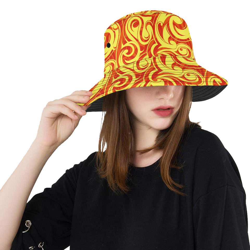 Fire flame design pattern Unisex Bucket Hat