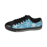 Starfish blue blackground Men's Low Top Canvas Shoes Black