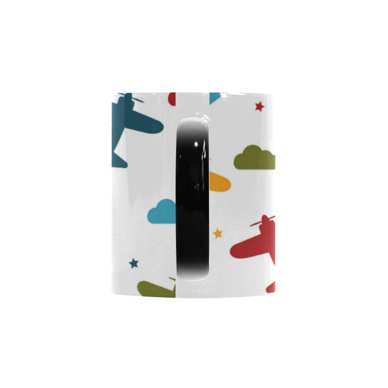 Airplane star cloud colorful Morphing Mug Heat Changing Mug