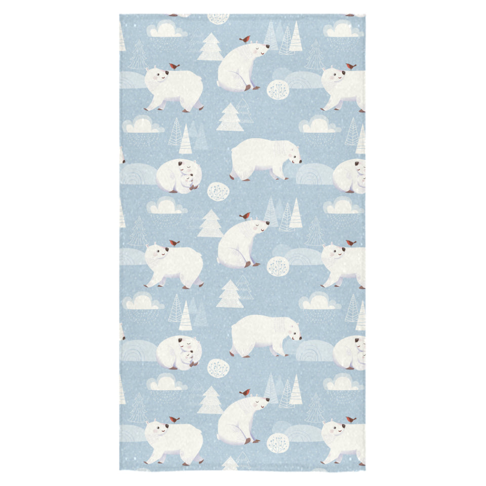 Cute polar bears Christmas decoration pattern Bath Towel