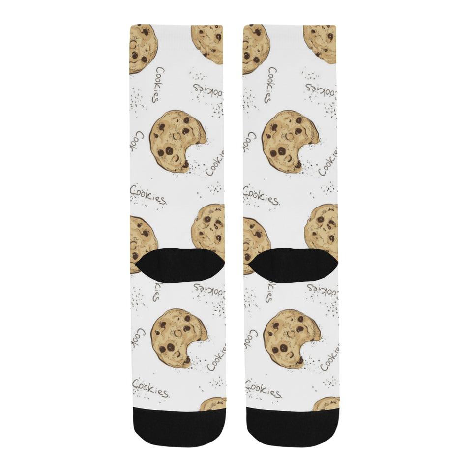 Sketch style cookie pattern Crew Socks