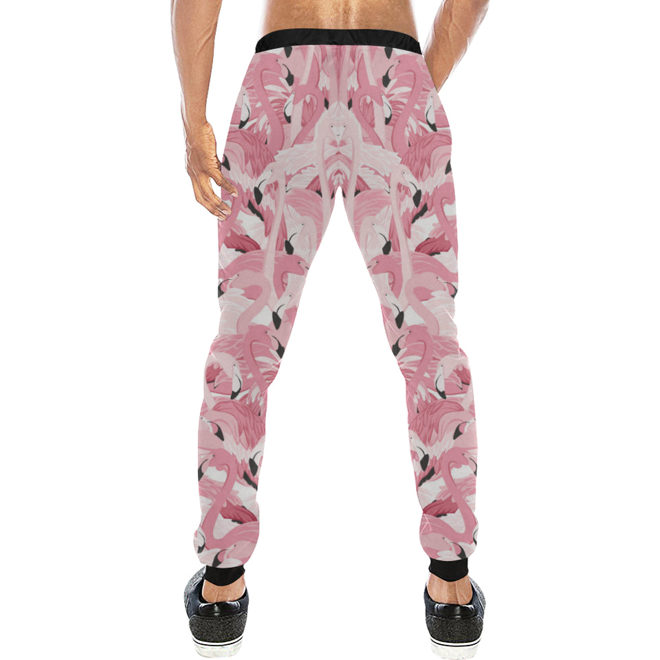 Pink flamingos pattern background Unisex Casual Sweatpants