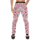 Pink flamingos pattern background Unisex Casual Sweatpants