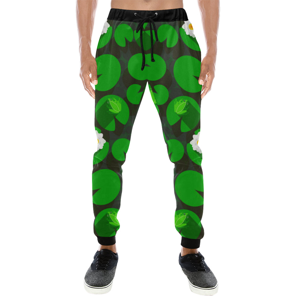 Frog waterlily pattern Unisex Casual Sweatpants