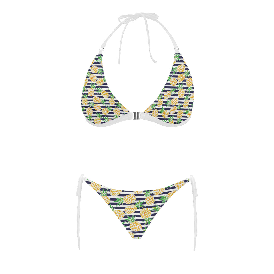 Pineapples pattern striped background Sexy Bikinis Two-Piece Swimsuits