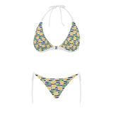 Pineapples pattern striped background Sexy Bikinis Two-Piece Swimsuits