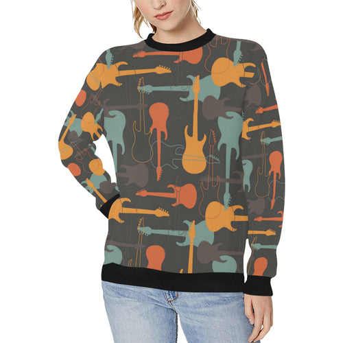 electric guitars pattern Women's Crew Neck Sweatshirt