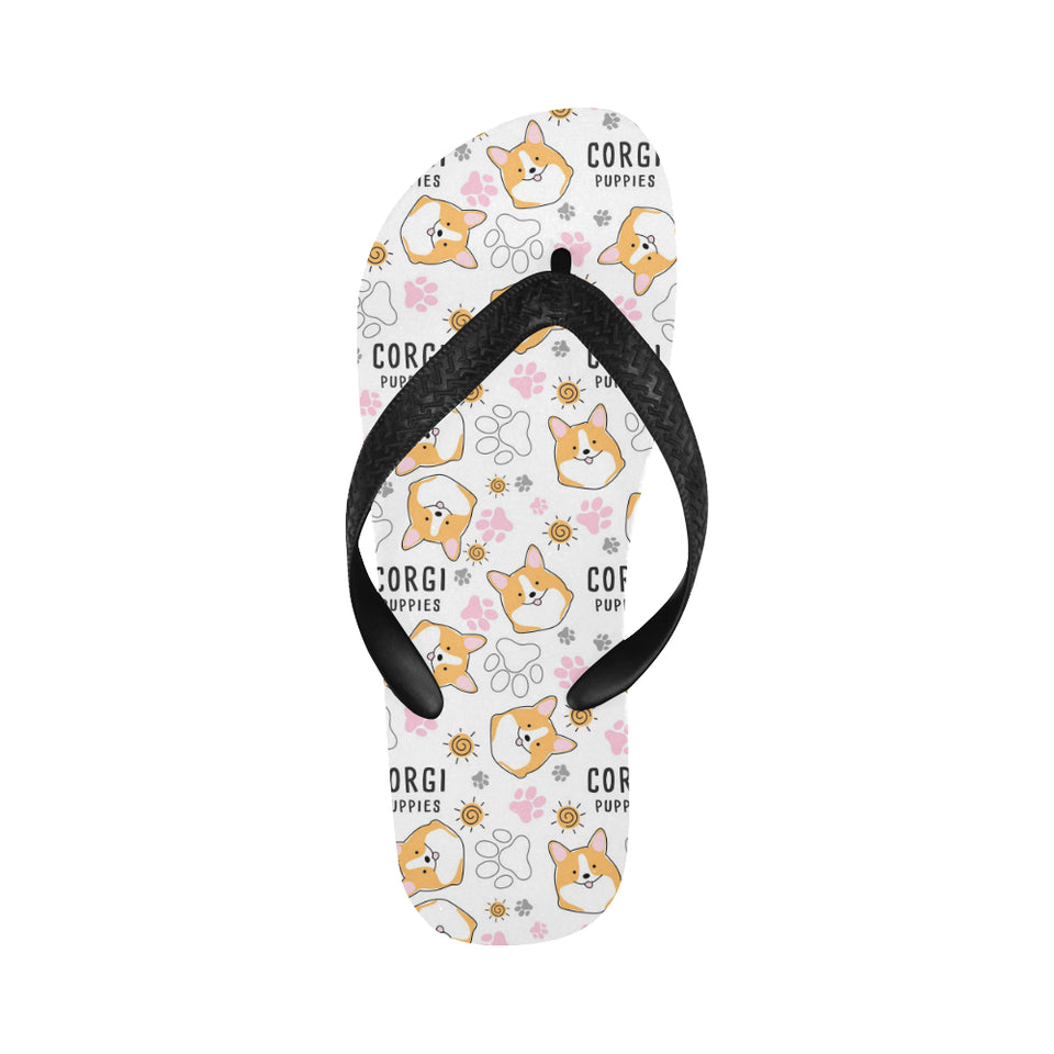 Corgi Dog Pattern Unisex Flip Flops