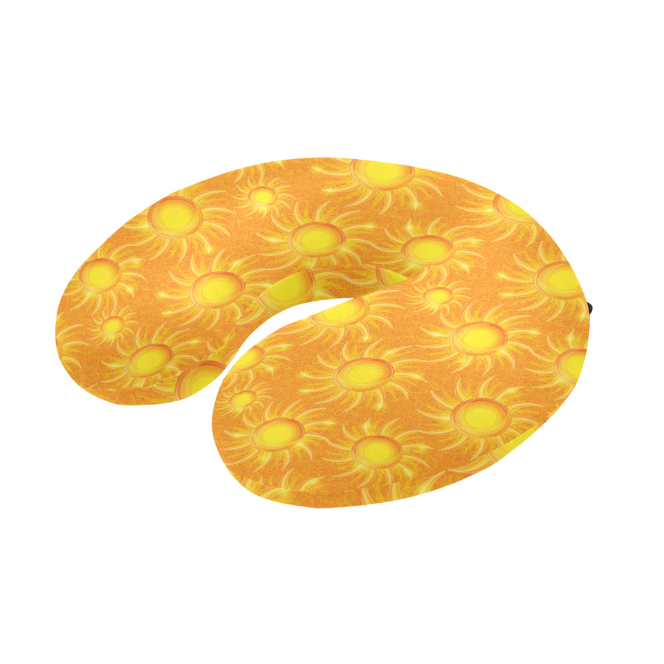 Sun orange background U-Shaped Travel Neck Pillow