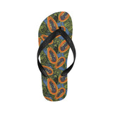 Colorful papaya tropical leaves Unisex Flip Flops