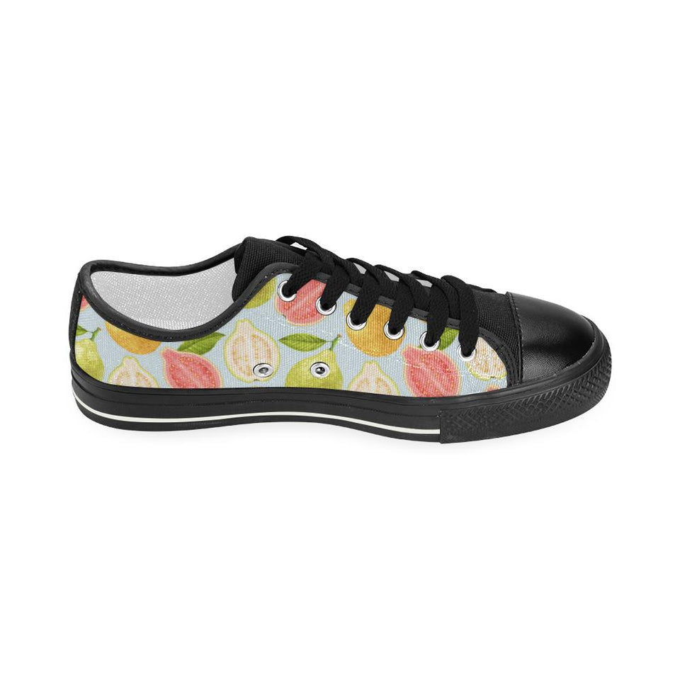 Guava design pattern Kids' Boys' Girls' Low Top Canvas Shoes Black