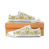 Avocado heart pink background Men's Low Top Shoes White