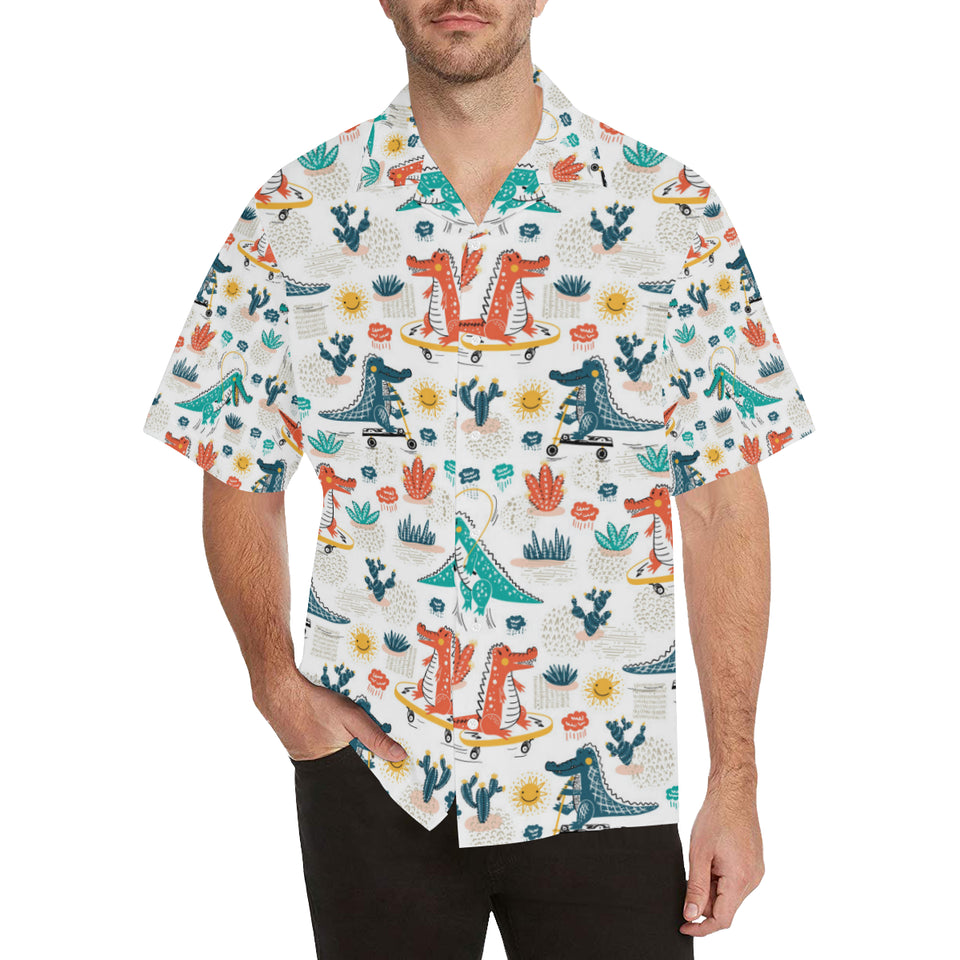 Cute Crocodile Pattern Men's All Over Print Hawaiian Shirt