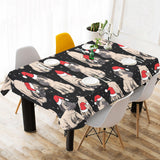 Christmas Pugs Santa_s red cap pattern Tablecloth