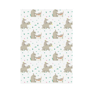 Cute Rhino pattern background House Flag Garden Flag