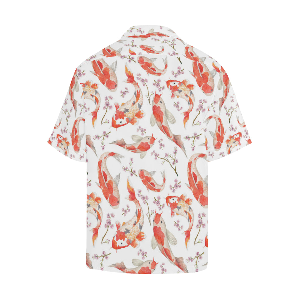 Watercolor Koi Fish Carp Fish pattern Men's All Over Print Hawaiian Shirt