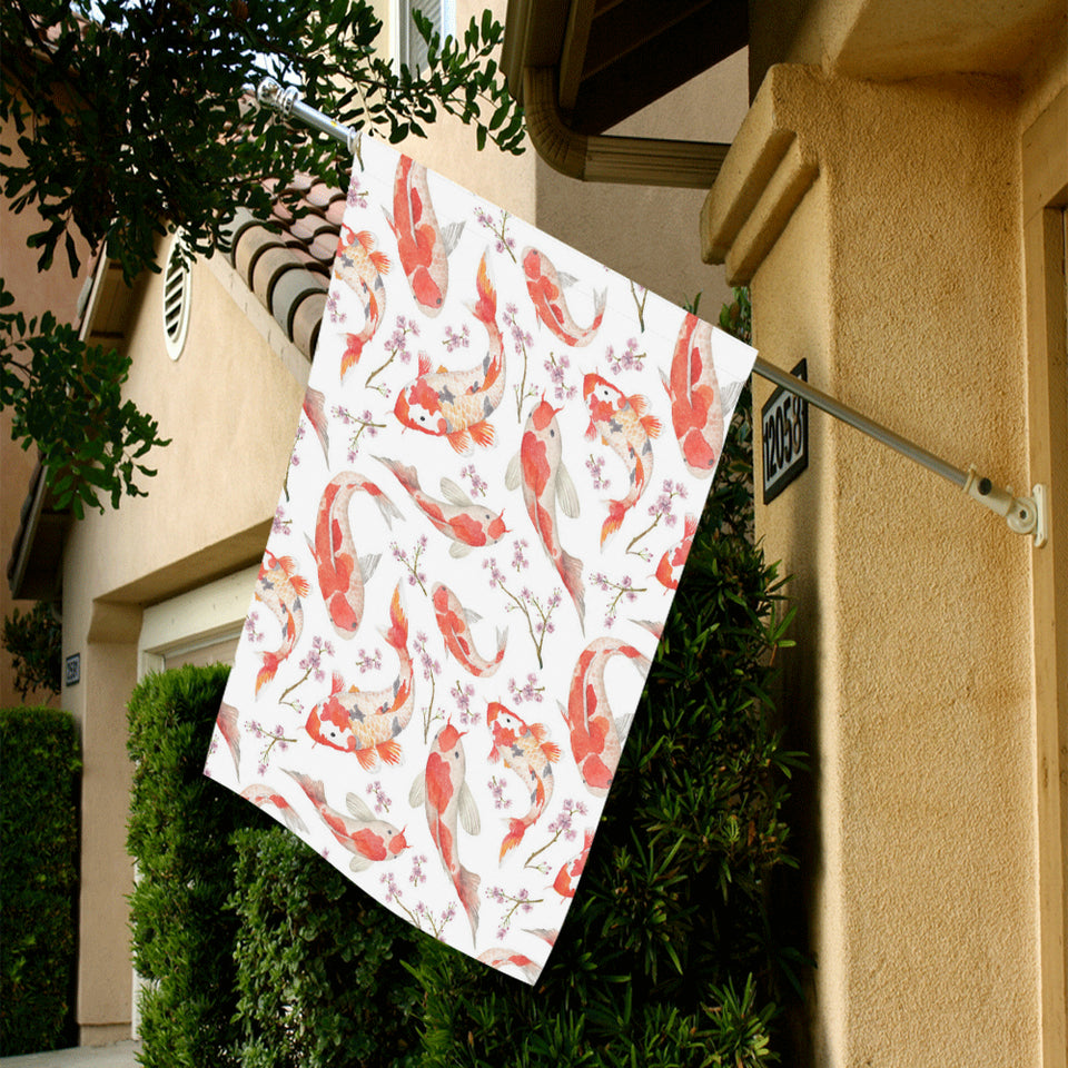 Watercolor Koi Fish Carp Fish pattern House Flag Garden Flag