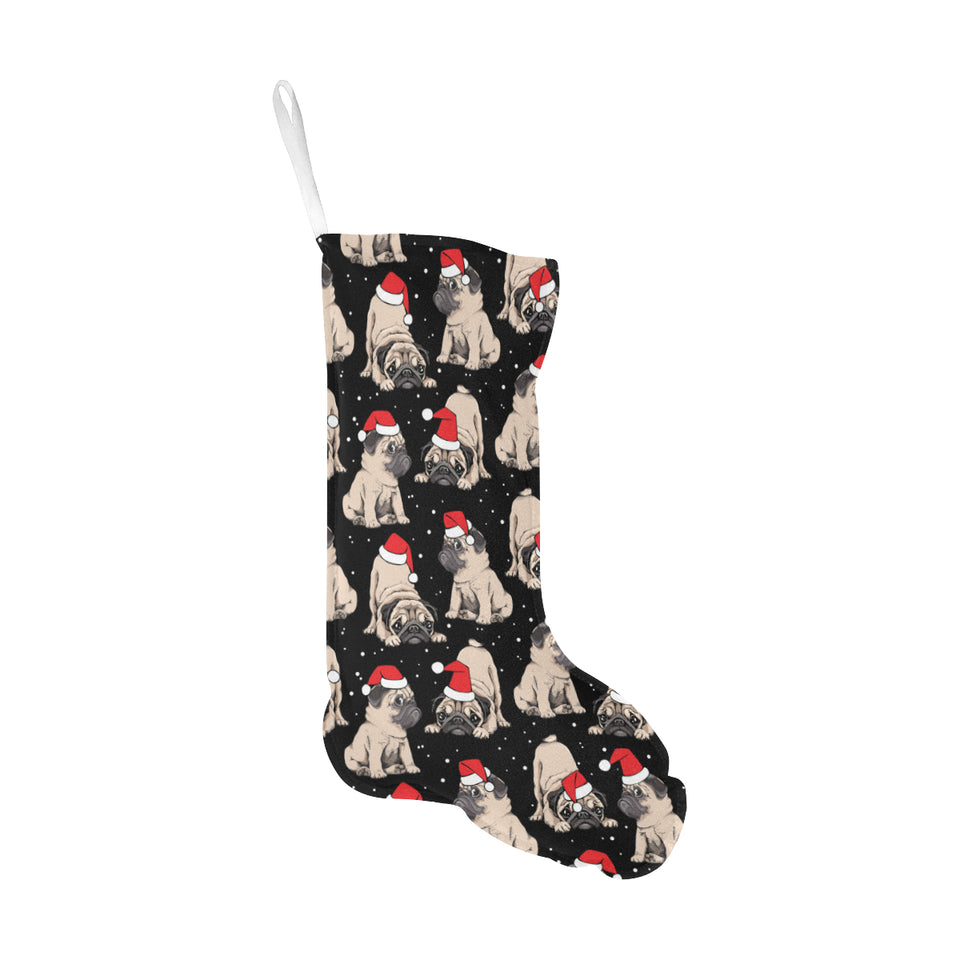 Christmas Pugs Santa_s red cap pattern Christmas Stocking