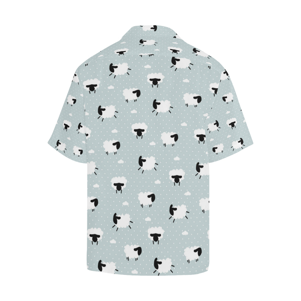 Sheep polka dot cloud pattern Men's All Over Print Hawaiian Shirt