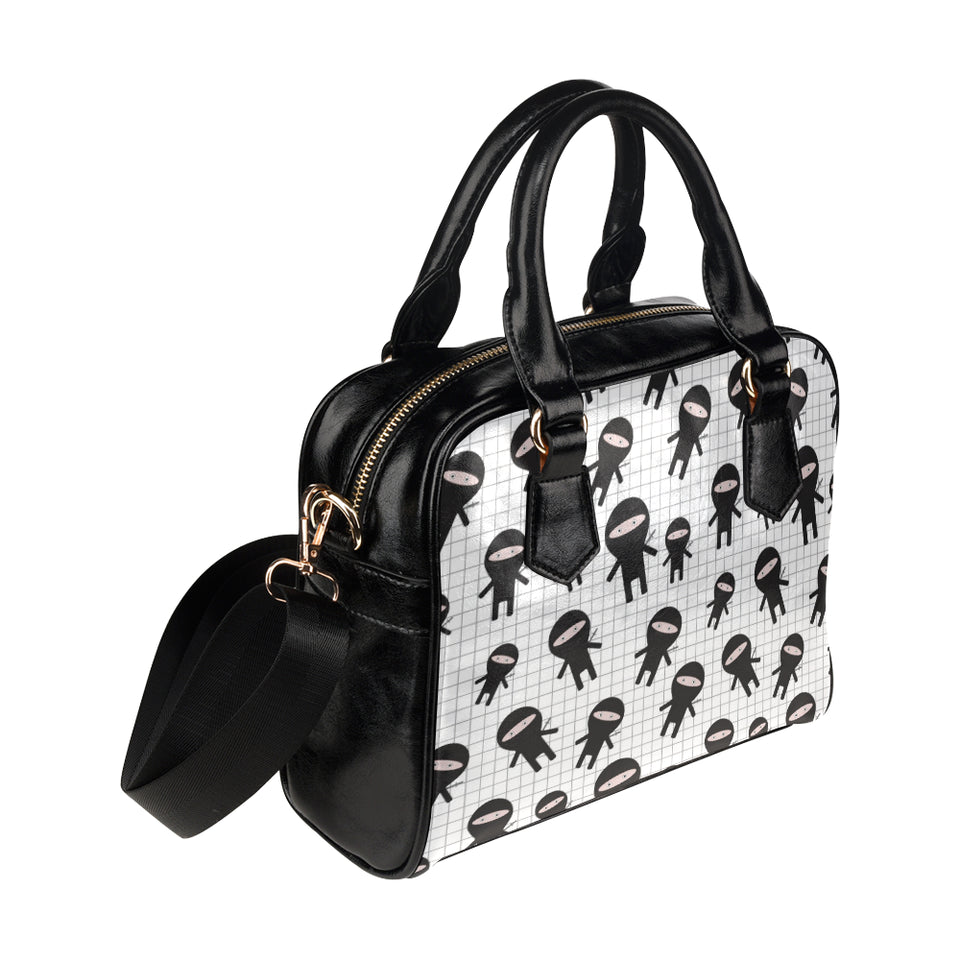 Ninja pattern plaid background Shoulder Handbag