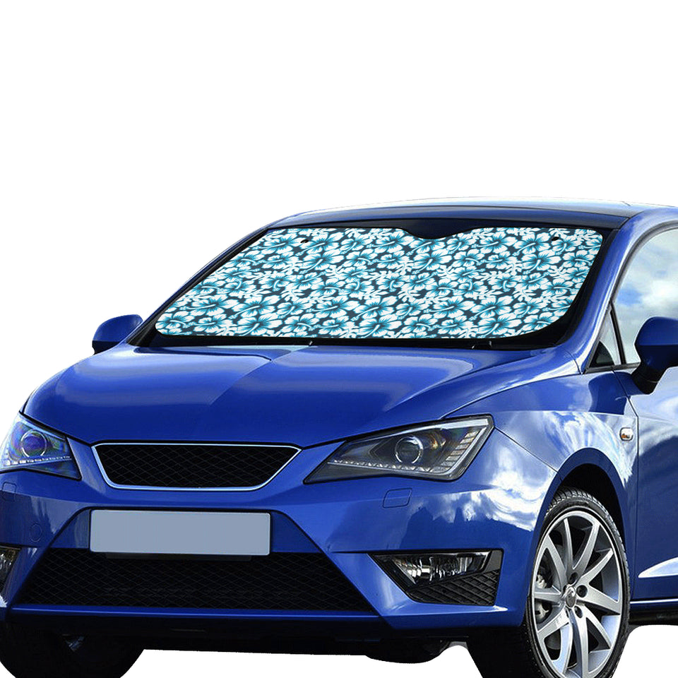 Hibiscus Pattern Print Design 04 Car Sun Shade