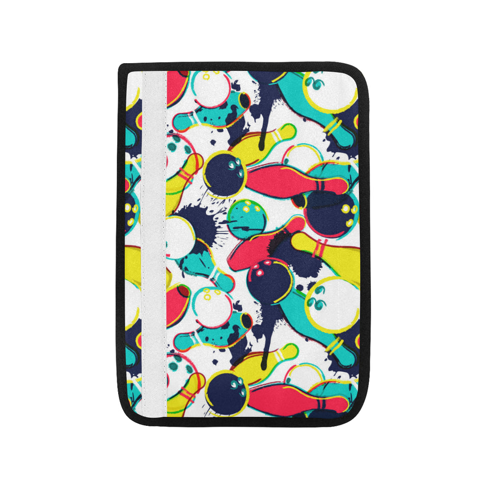 watercolor bowling ball pins Car Seat Belt Cover