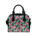 Watermelons tropical palm leaves pattern Shoulder Handbag