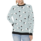 Sheep polka dot cloud pattern Women's Crew Neck Sweatshirt