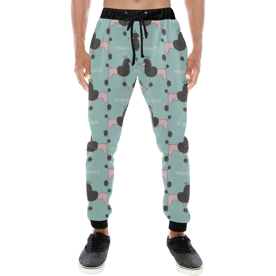 poodle dog green background Unisex Casual Sweatpants