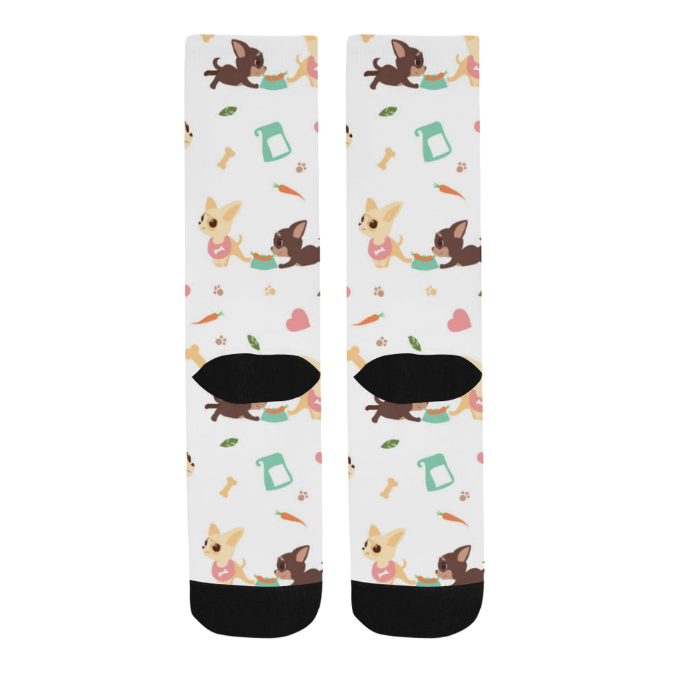 Cute Chihuahua puppie pattern Crew Socks