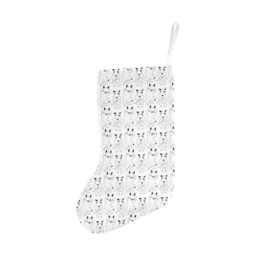 Bull Terrier Pattern Print Design 02 Christmas Stocking