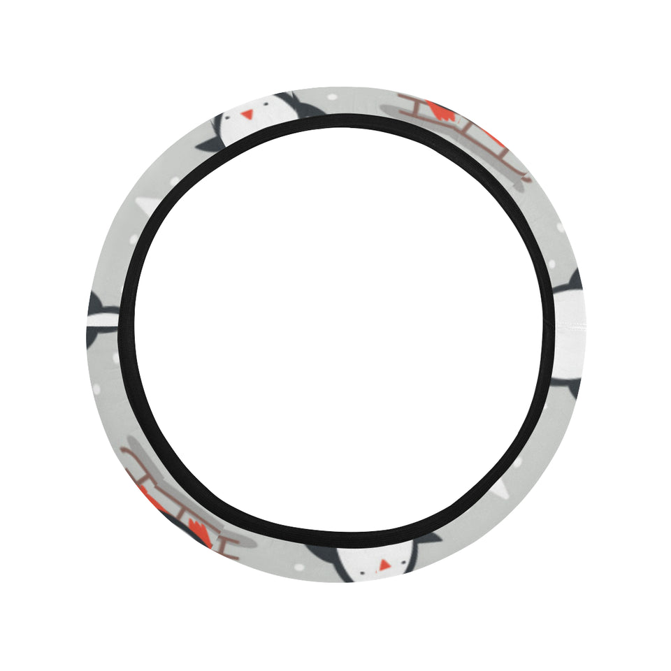 Cute Penguin christmas pattern Car Steering Wheel Cover