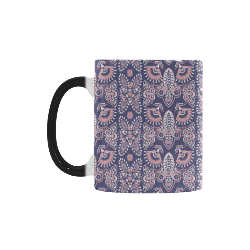 Indian Batik Style pattern Morphing Mug Heat Changing Mug