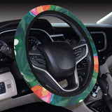 Parrot Palm tree leaves flower hibiscus pattern Car Steering Wheel Cover